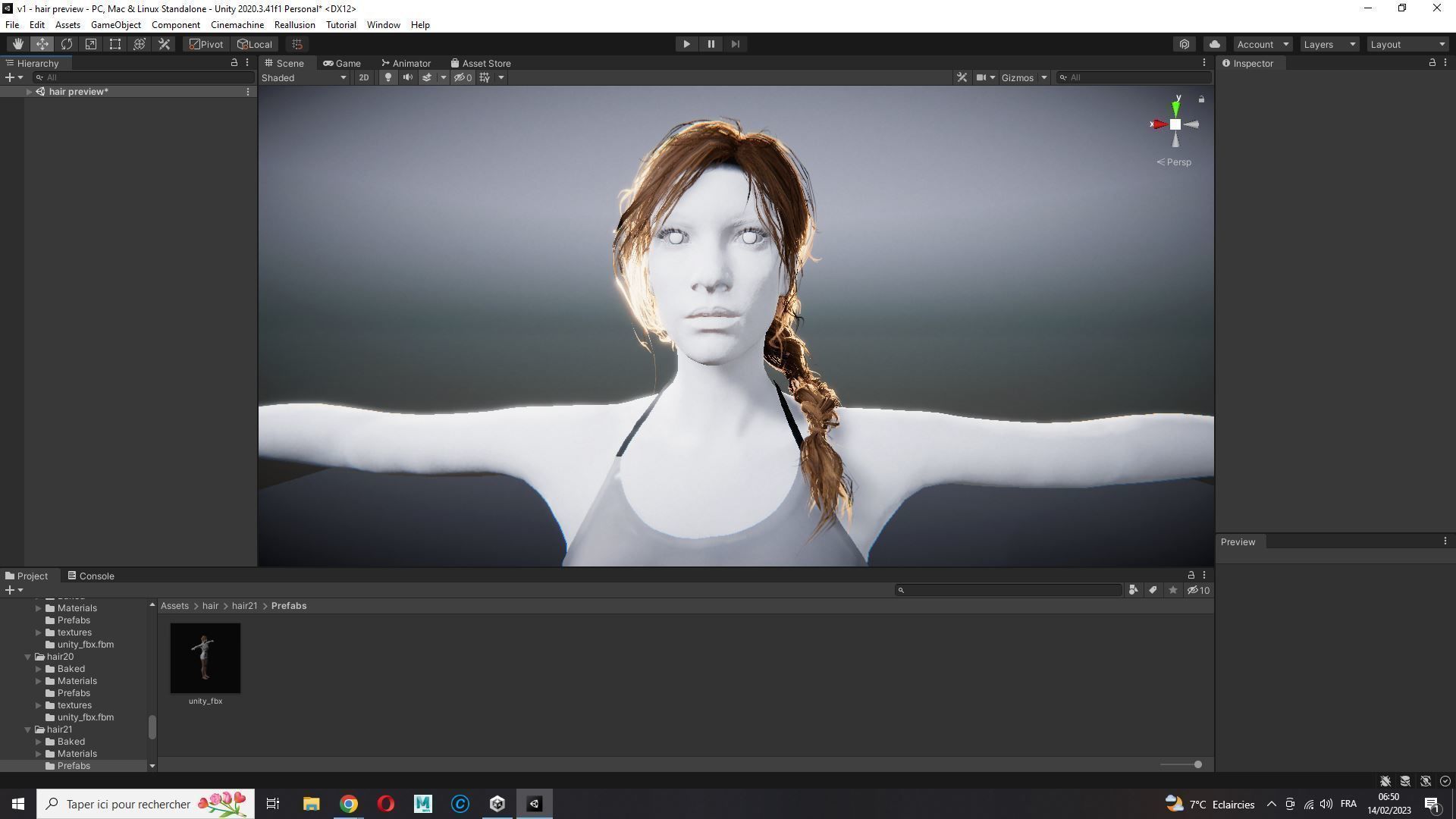 Realistic Female hair braid side Low-poly 3D model_24
