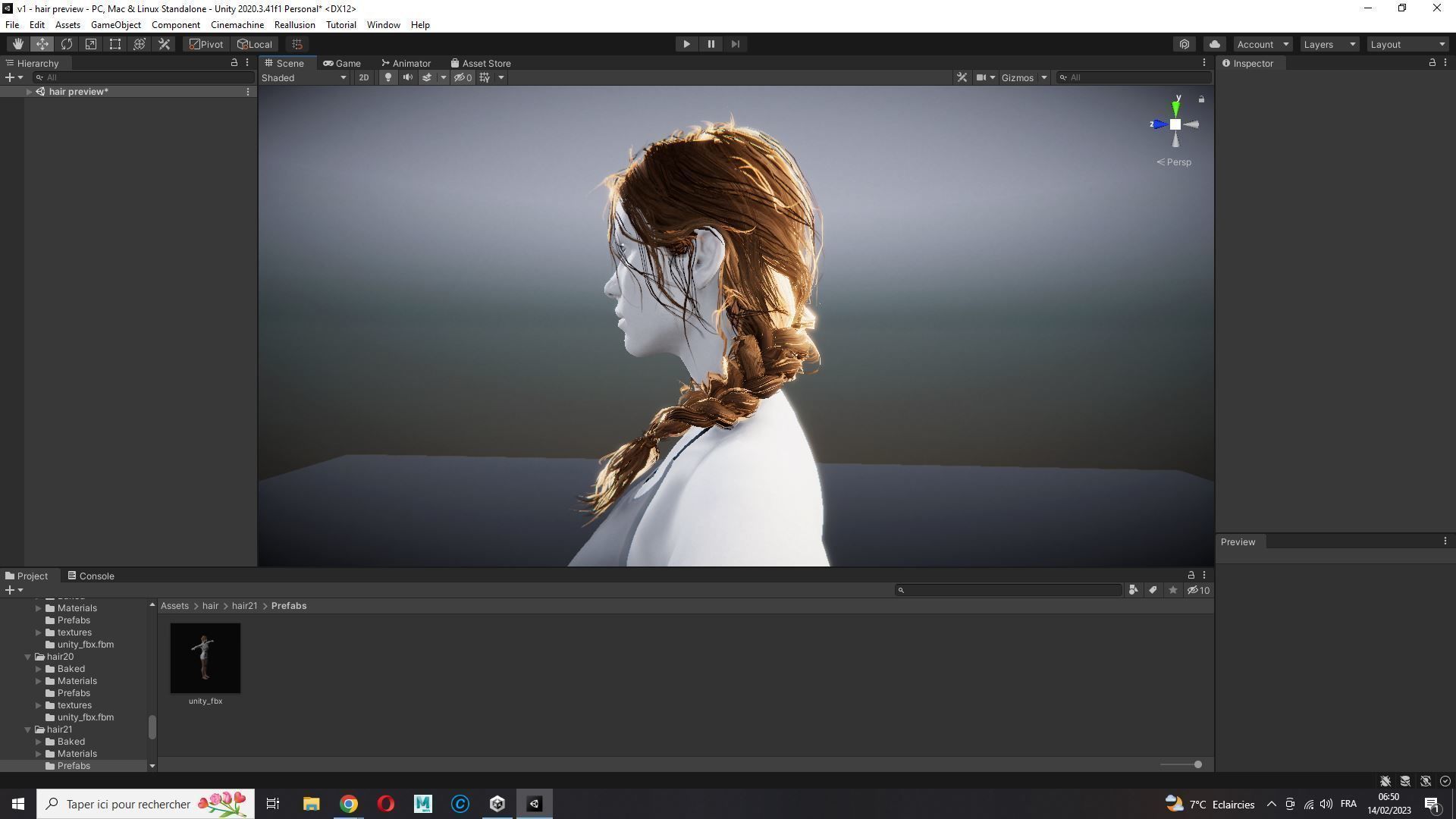 Realistic Female hair braid side Low-poly 3D model_25