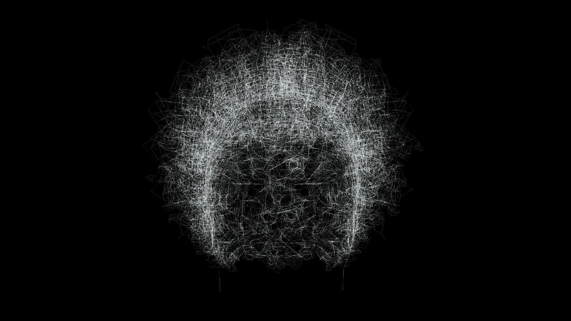 Realistic Hair afro Low-poly 3D model_11