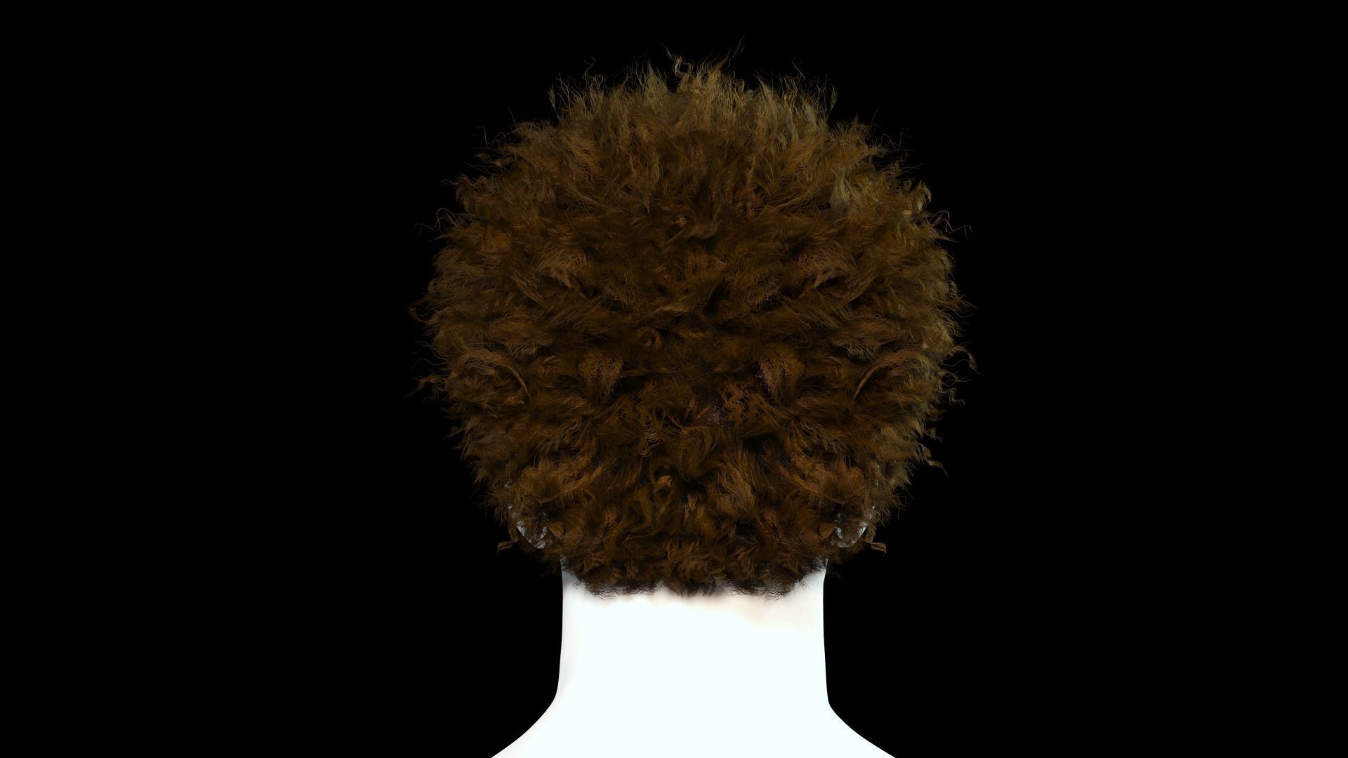 Realistic Hair afro Low-poly 3D model_6