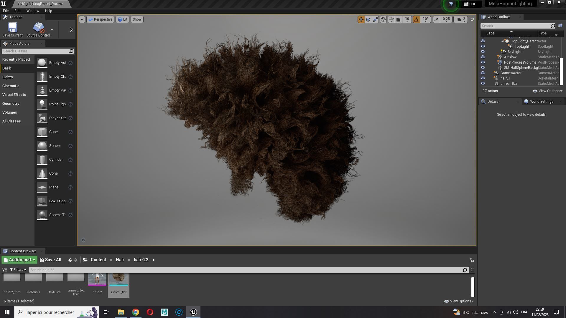 Realistic Hair afro Low-poly 3D model_22