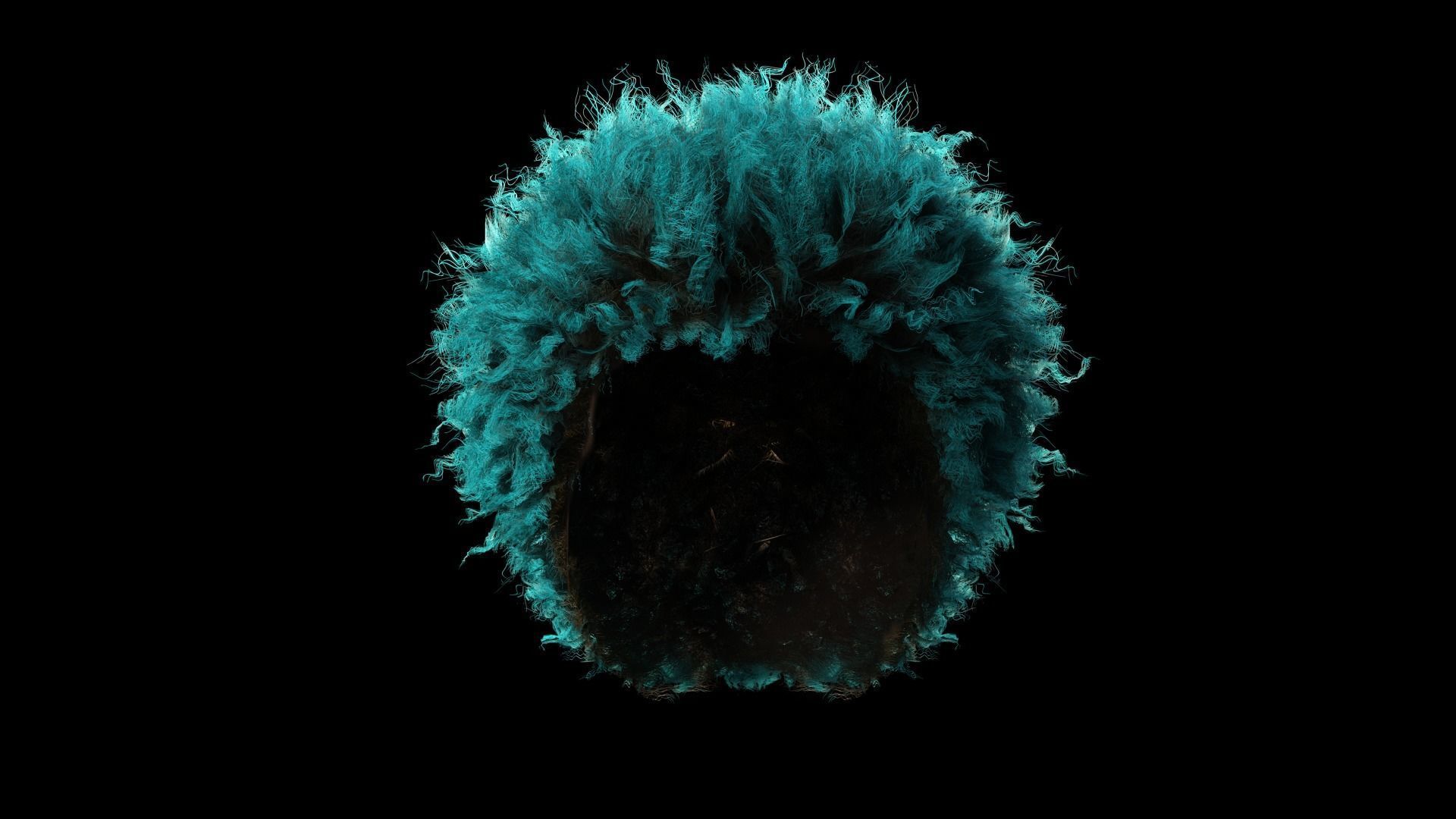 Realistic Hair afro Low-poly 3D model_7