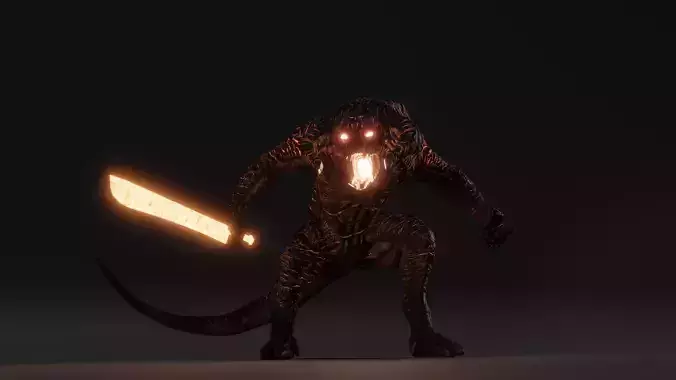 Balrog - no wings Low-poly 3D model