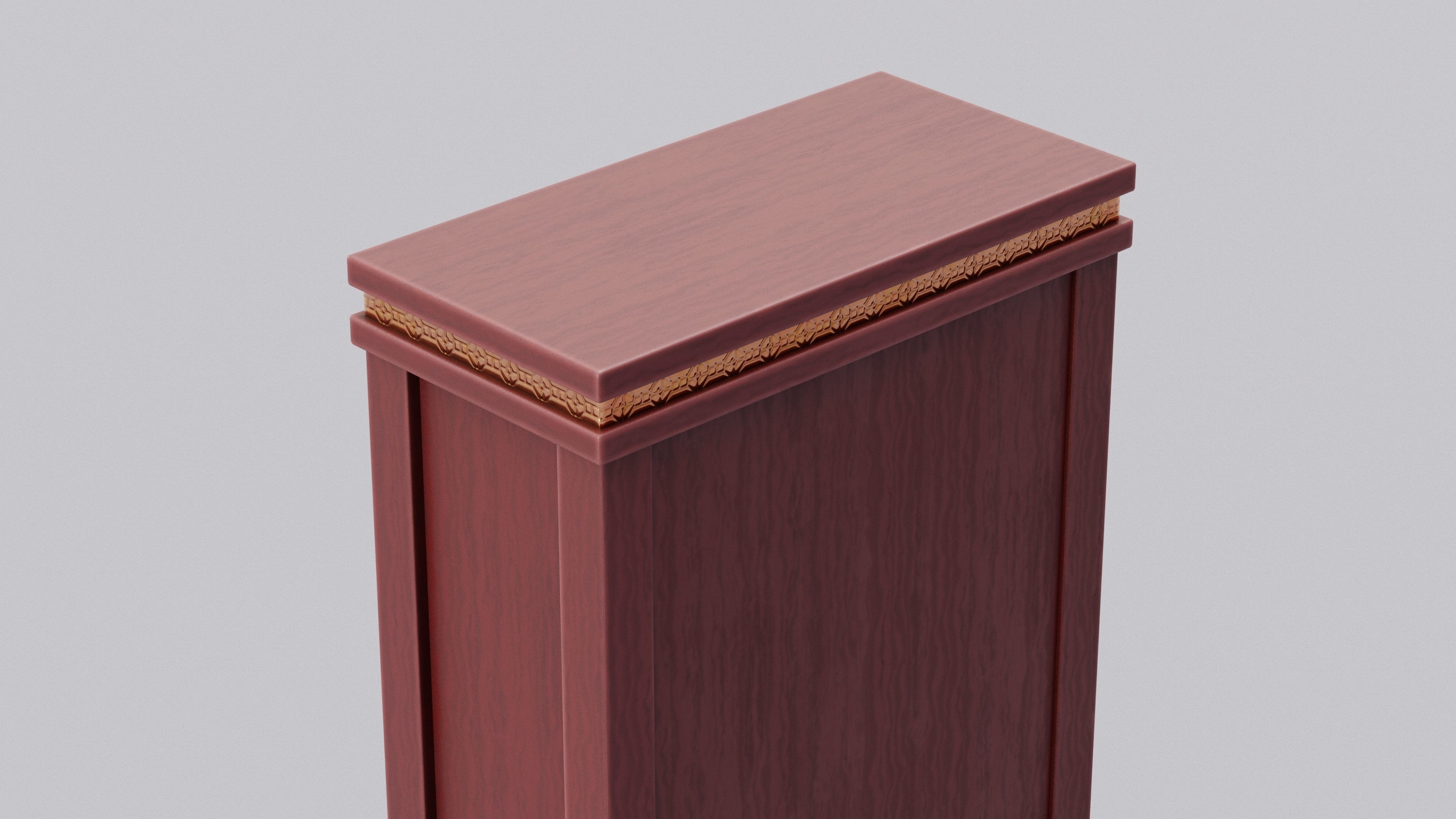 Chinese Trade Furniture Kit - 02 BookCase B Low-poly 3D model_8