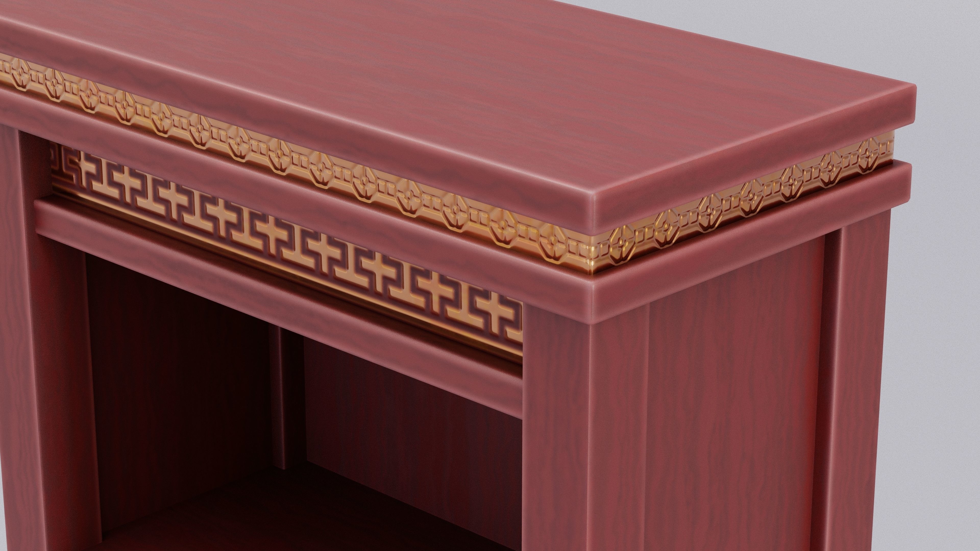 Chinese Trade Furniture Kit - 02 BookCase B Low-poly 3D model_7