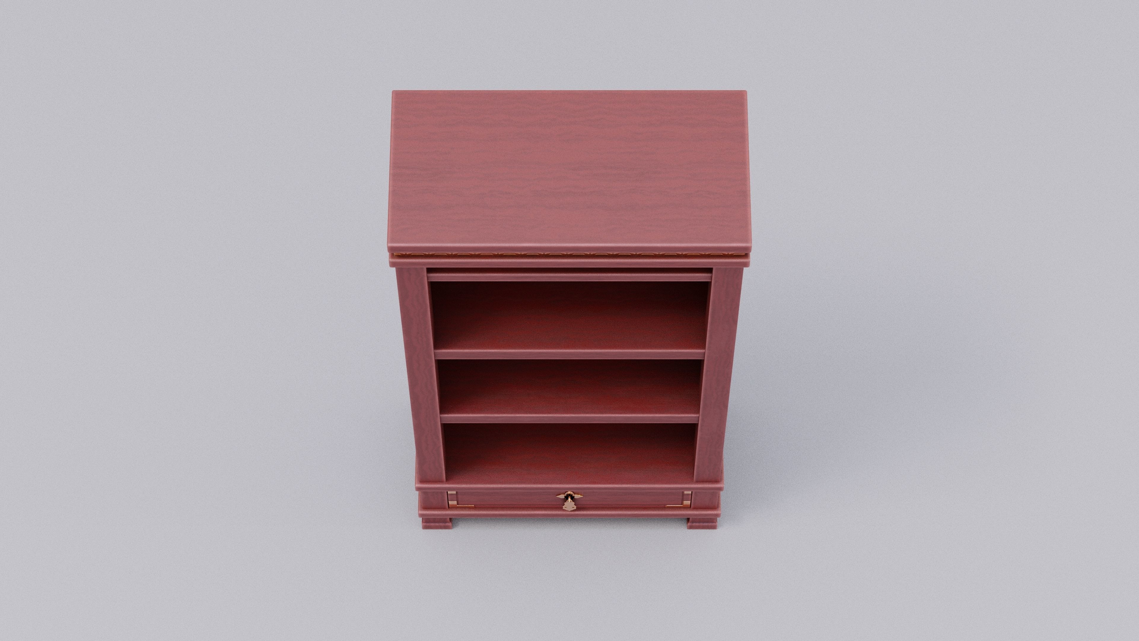 Chinese Trade Furniture Kit - 02 BookCase B Low-poly 3D model_5