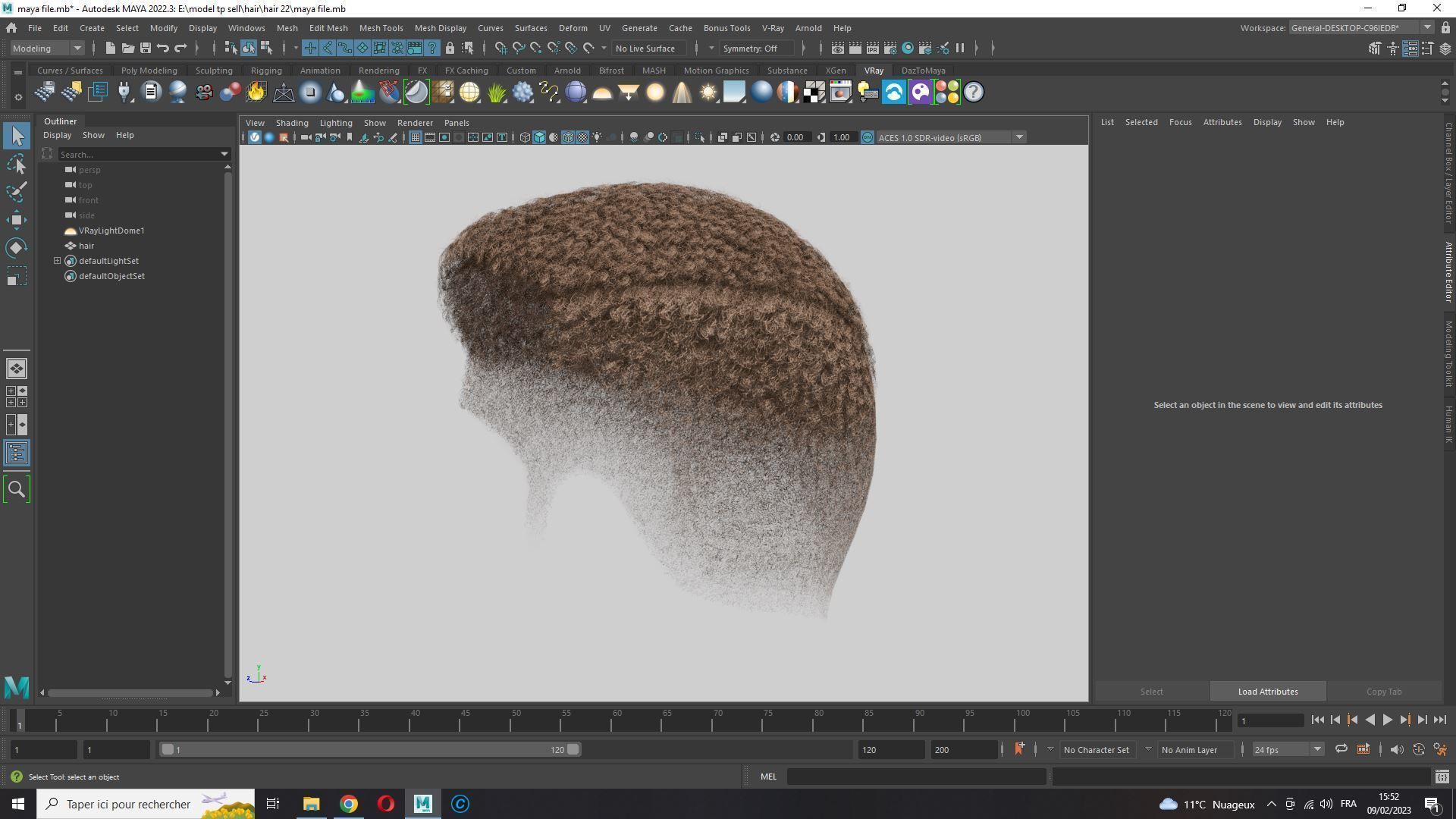 Realistic Hair male Low-poly 3D model_20