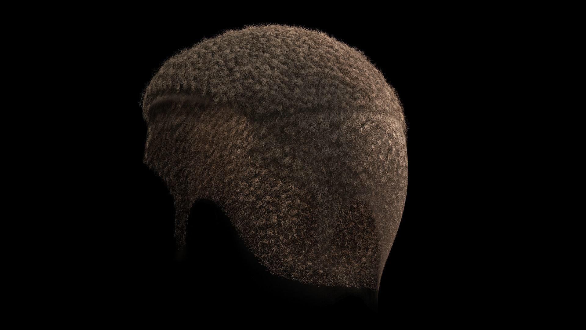 Realistic Hair male Low-poly 3D model_8