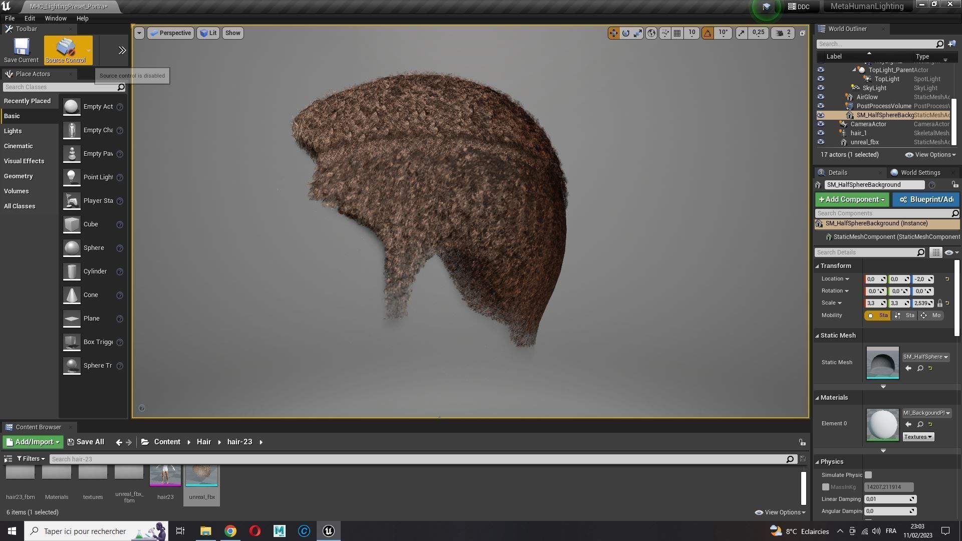 Realistic Hair male Low-poly 3D model_23