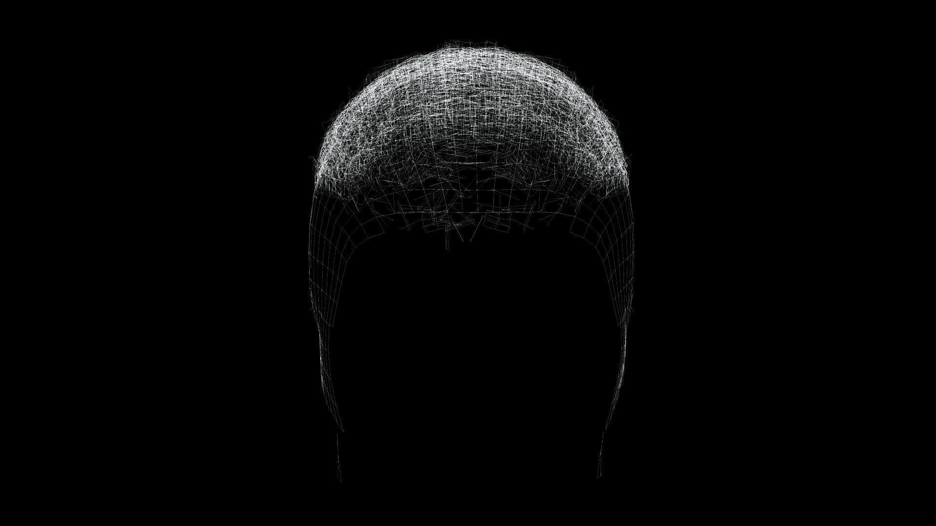 Realistic Hair male Low-poly 3D model_12