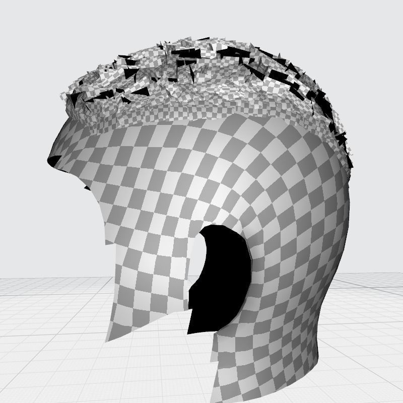 Realistic Hair male Low-poly 3D model_29