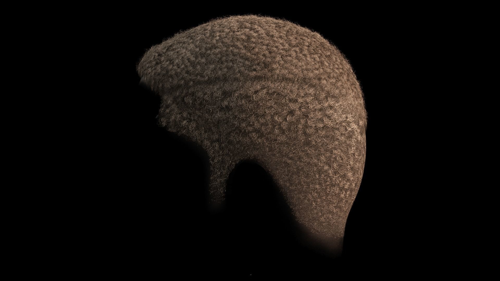 Realistic Hair male Low-poly 3D model_9