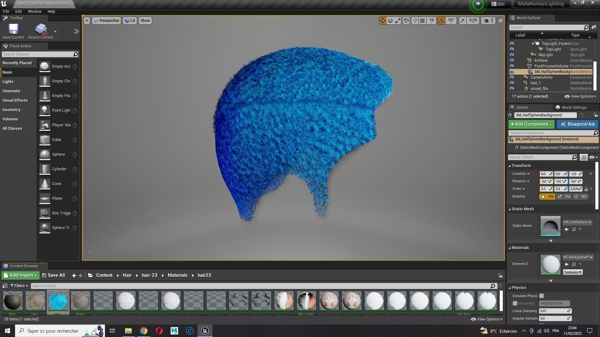 Realistic Hair male Low-poly 3D model_24