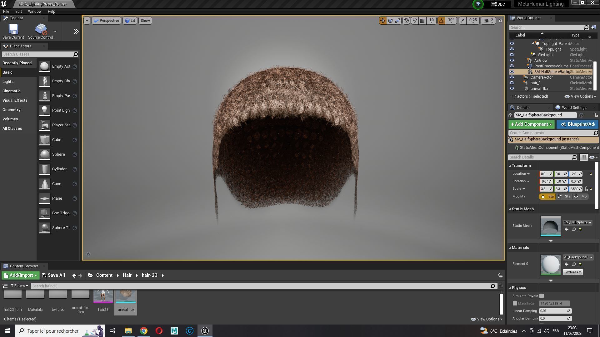 Realistic Hair male Low-poly 3D model_22