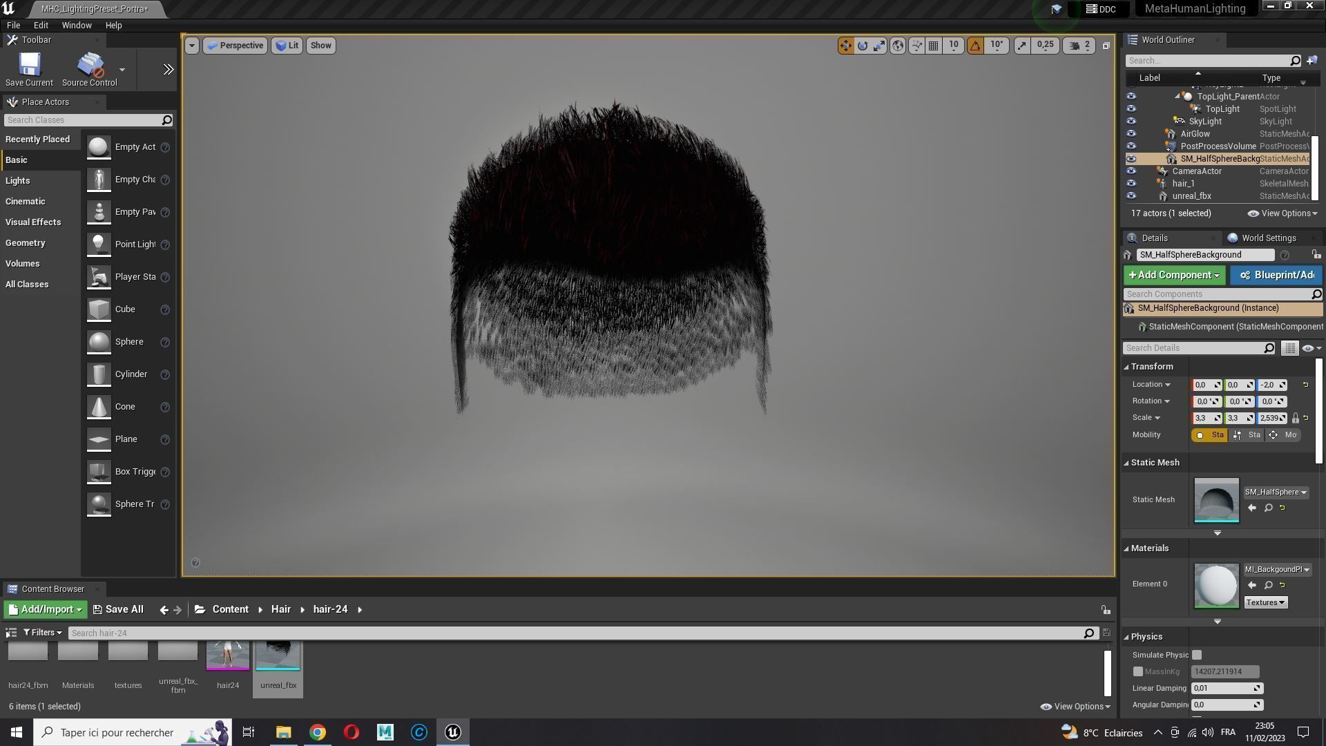 Realistic Hair hawk Low-poly 3D model_22