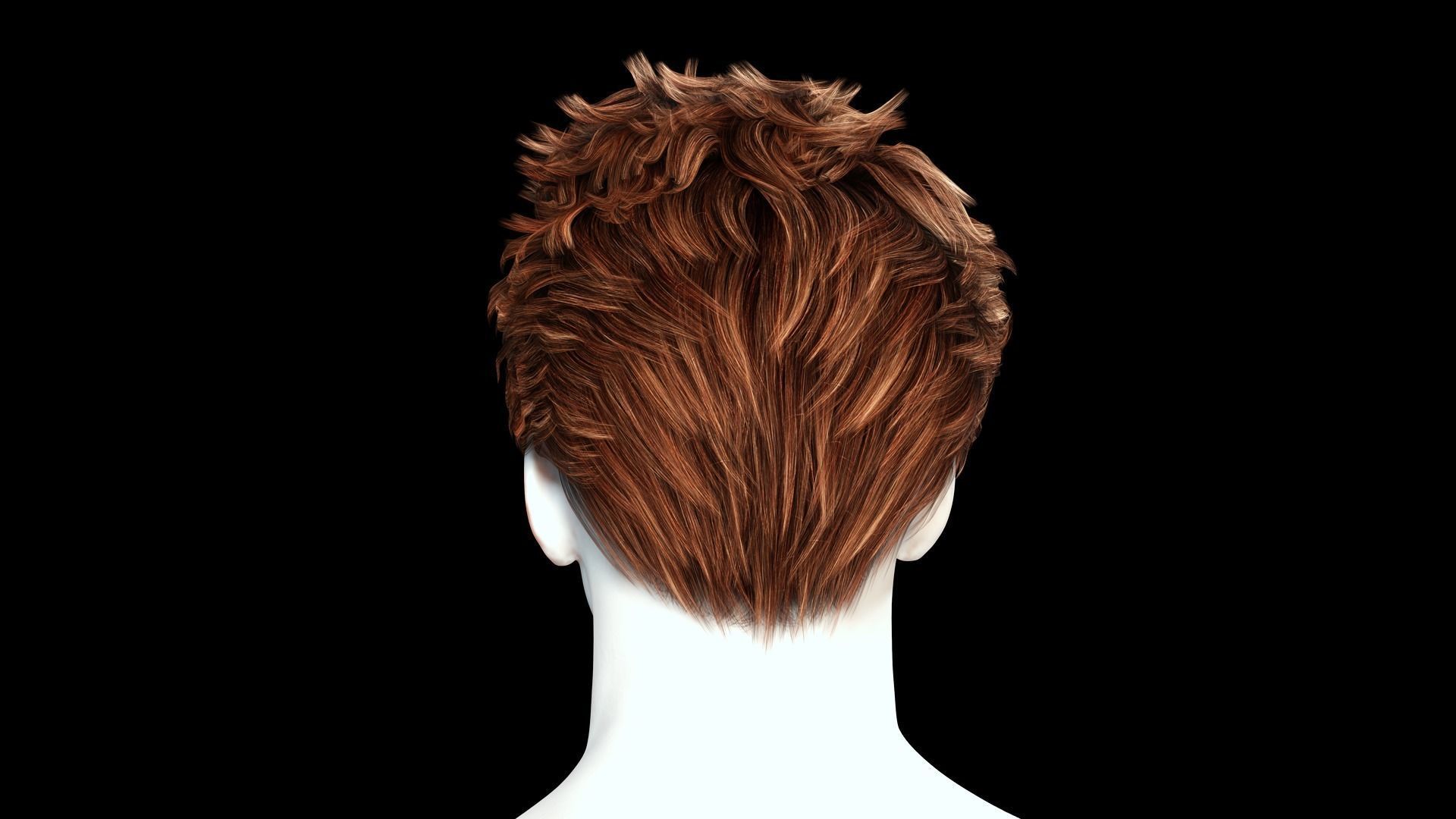 Realistic Hair man game cards  Low-poly 3D model_5