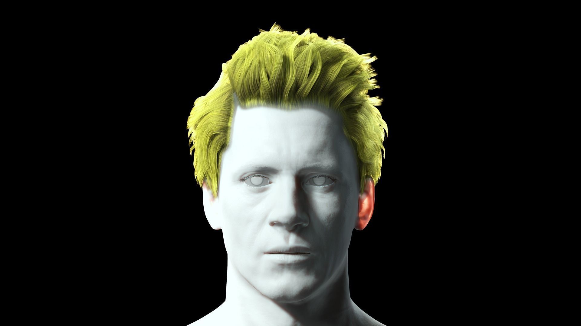 Realistic Hair man game cards  Low-poly 3D model_3