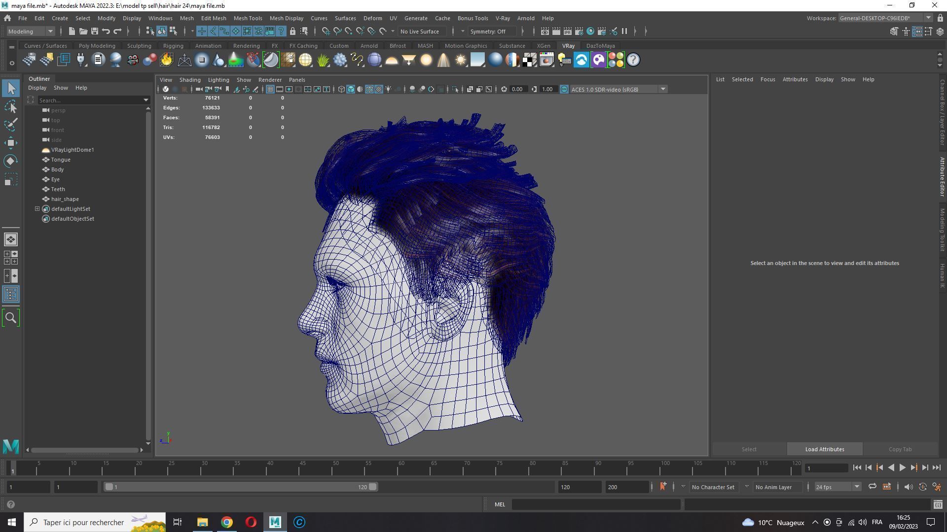 Realistic Hair man game cards  Low-poly 3D model_28
