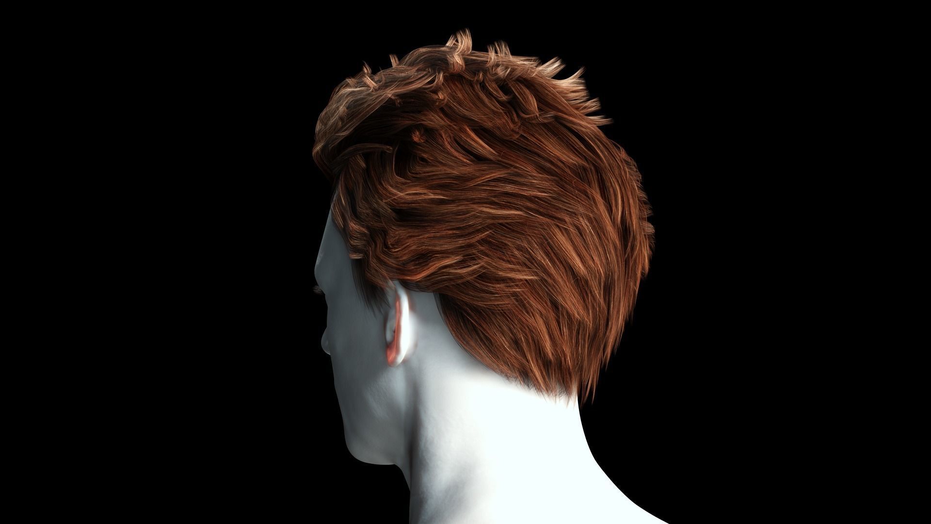 Realistic Hair man game cards  Low-poly 3D model_6