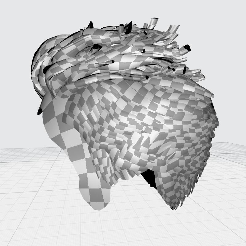 Realistic Hair man game cards  Low-poly 3D model_18