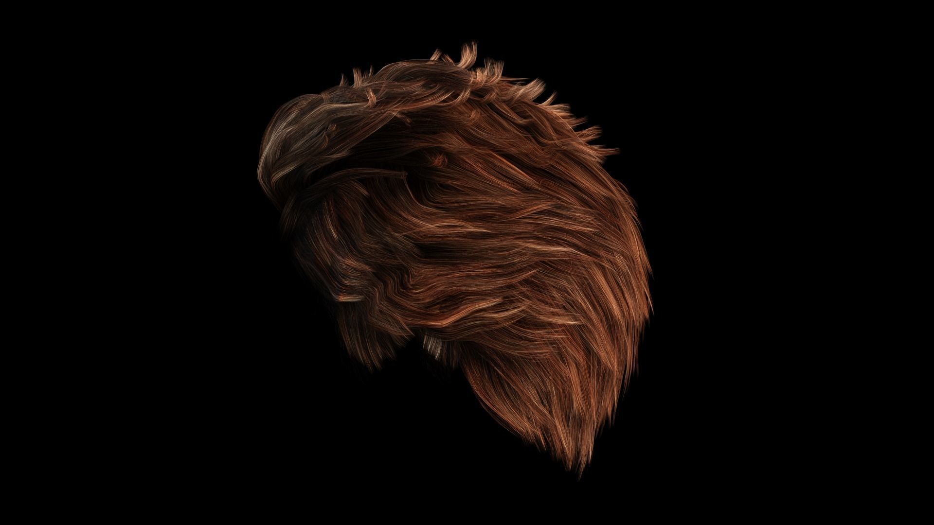 Realistic Hair man game cards  Low-poly 3D model_7