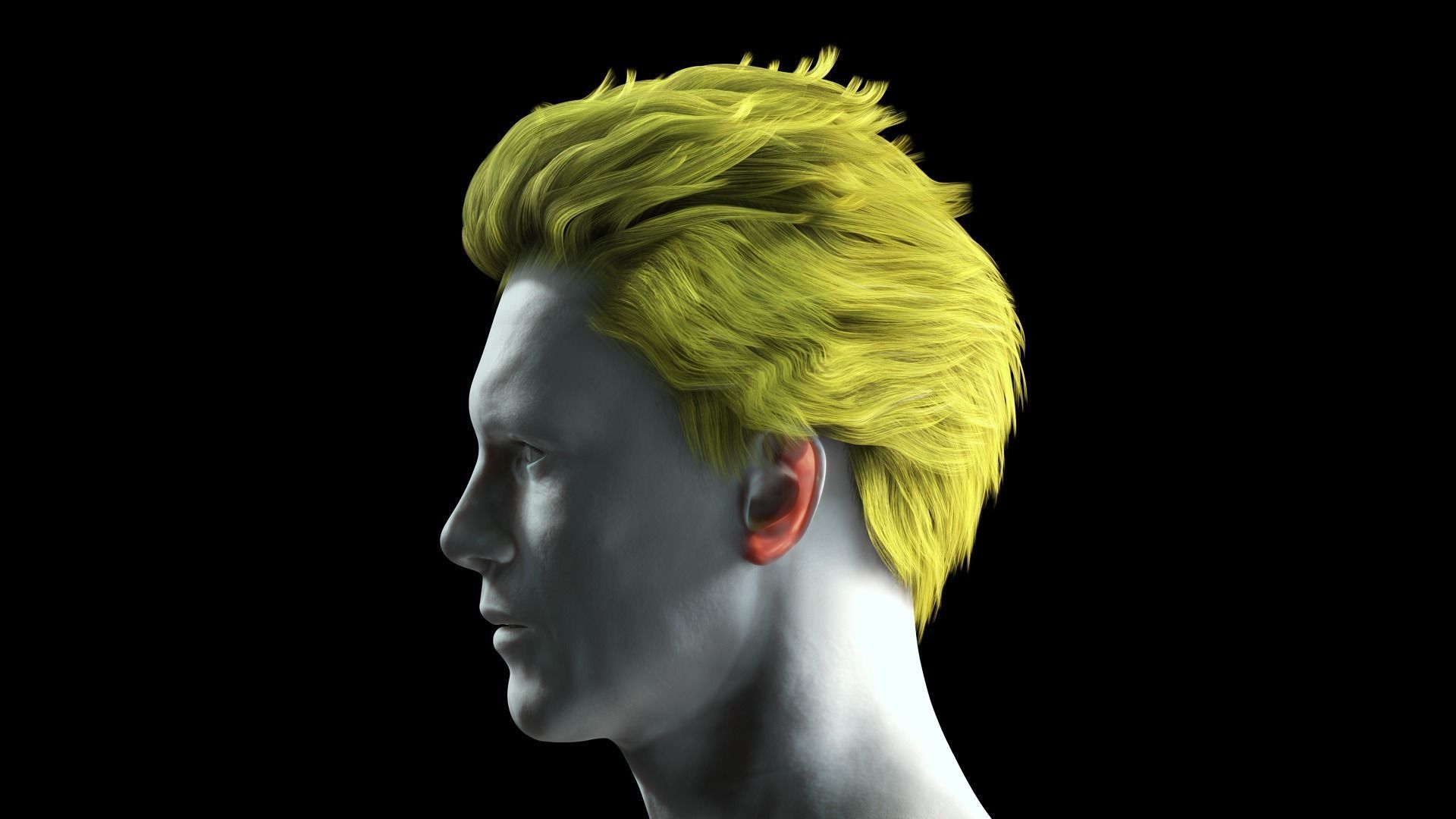 Realistic Hair man game cards  Low-poly 3D model_4