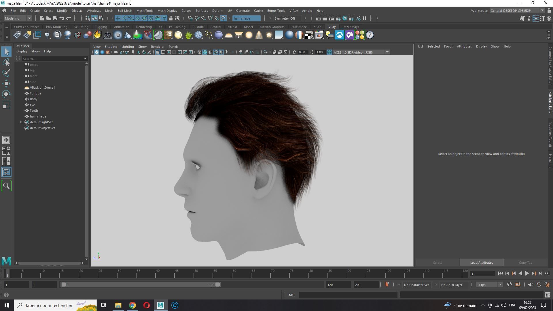 Realistic Hair man game cards  Low-poly 3D model_23