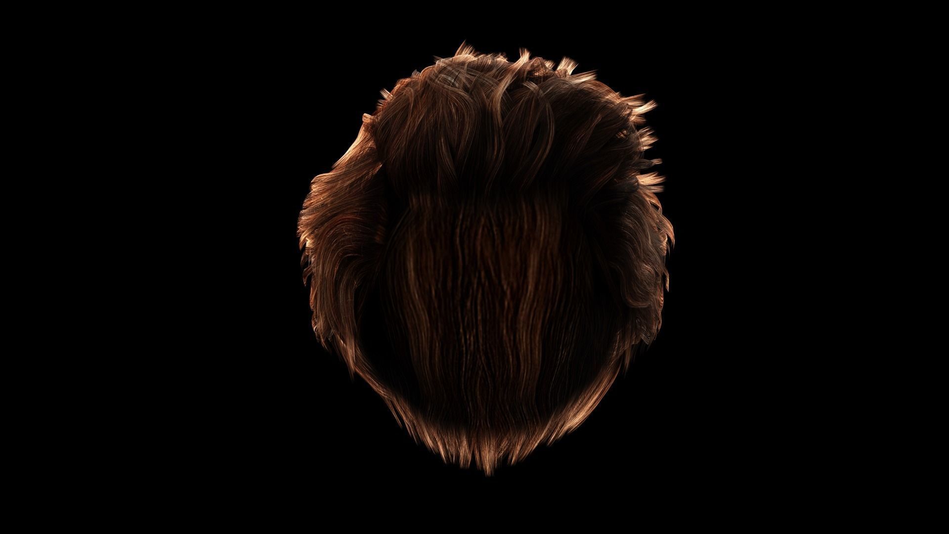 Realistic Hair man game cards  Low-poly 3D model_9