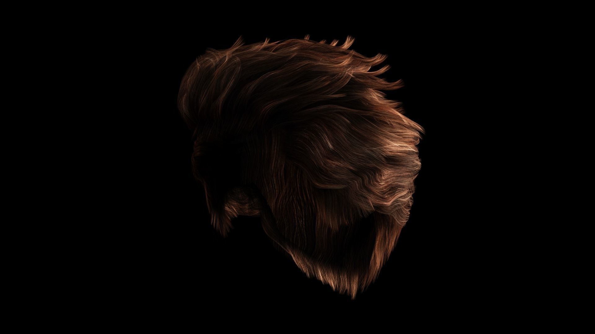 Realistic Hair man game cards  Low-poly 3D model_10