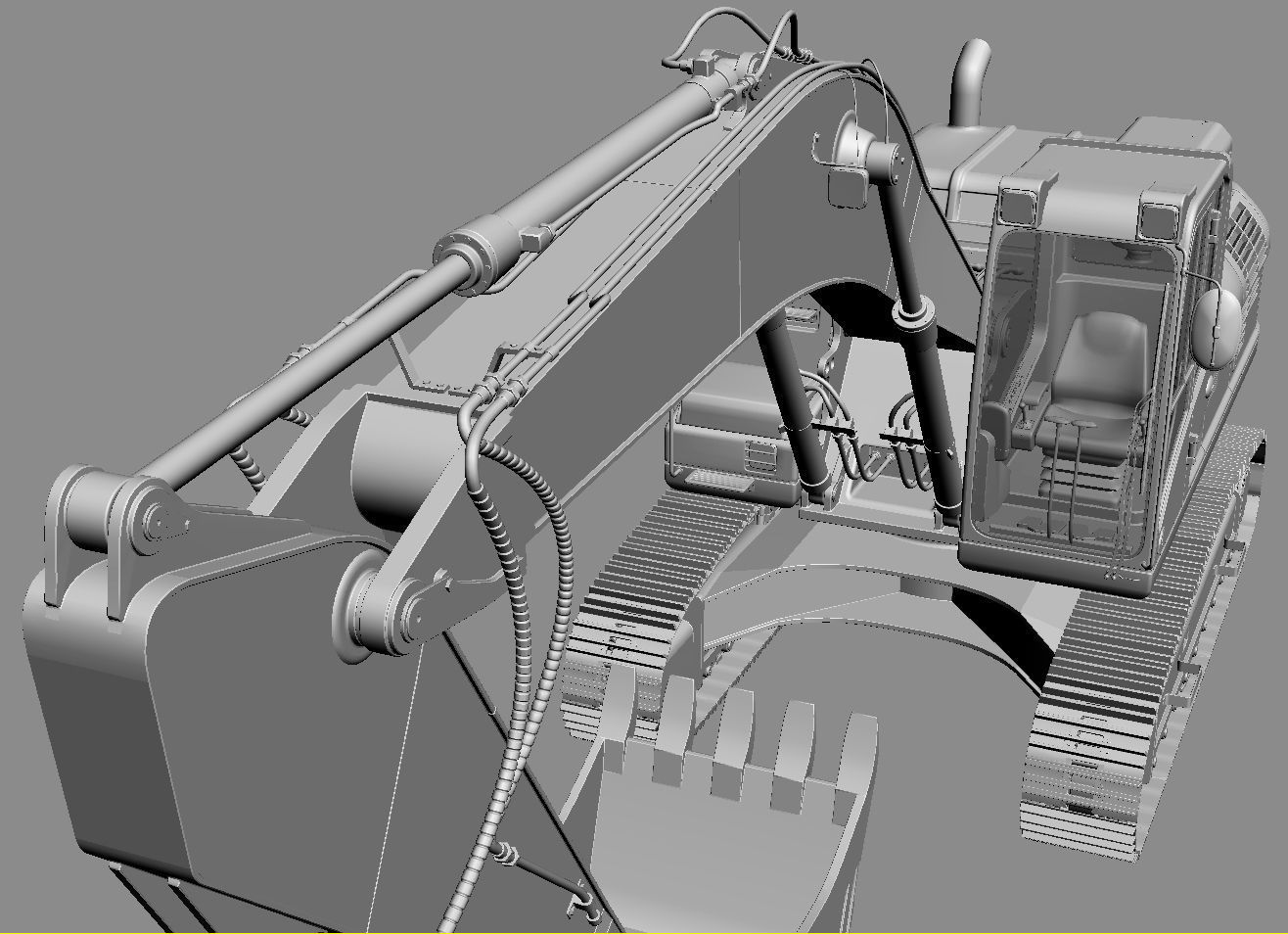 Tracked Excavator 3D model_21
