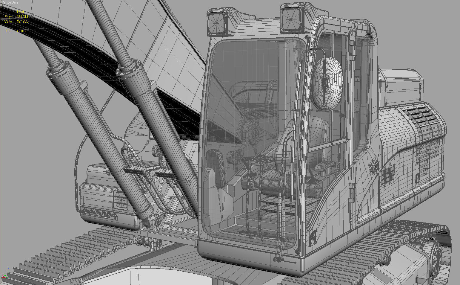 Tracked Excavator 3D model_29