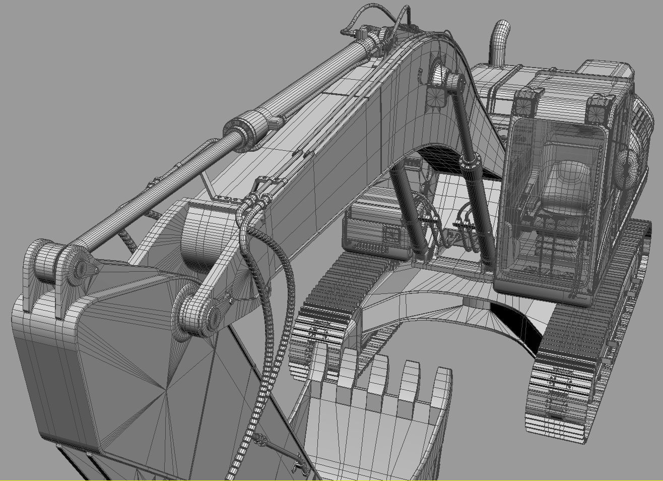 Tracked Excavator 3D model_26
