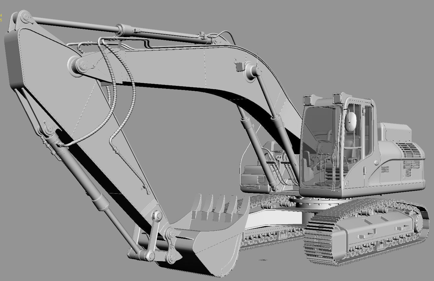 Tracked Excavator 3D model_20
