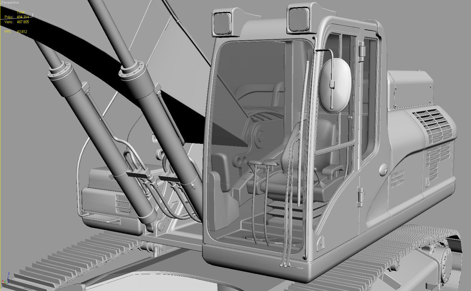 Tracked Excavator 3D model_24