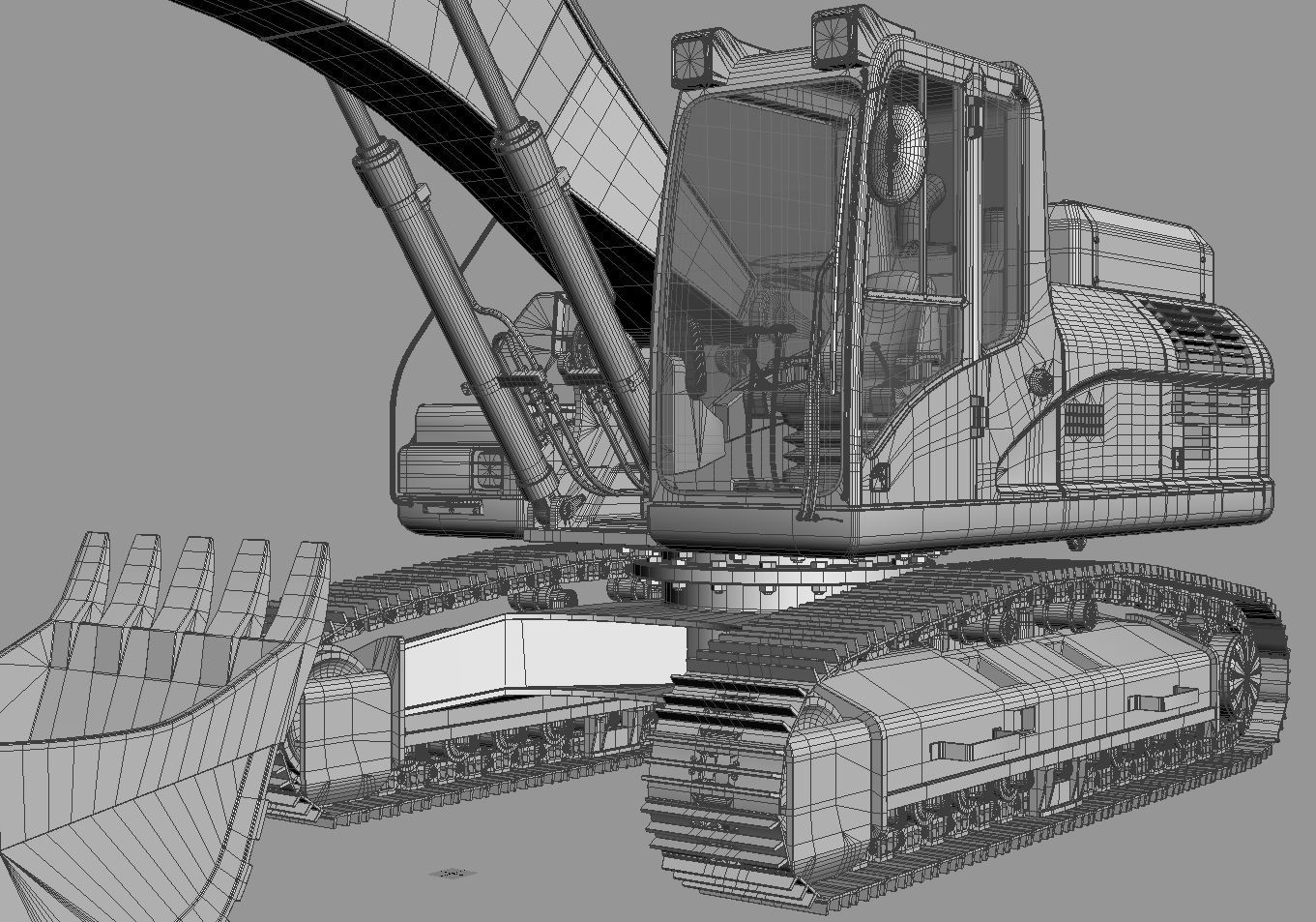 Tracked Excavator 3D model_27
