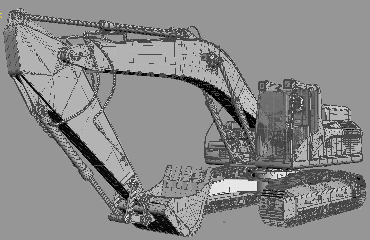 Tracked Excavator 3D model_25