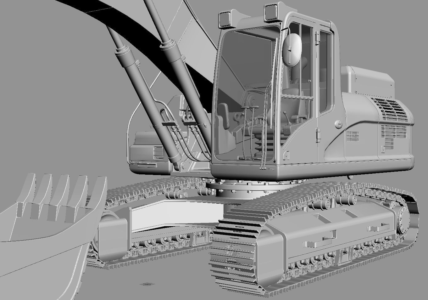 Tracked Excavator 3D model_22