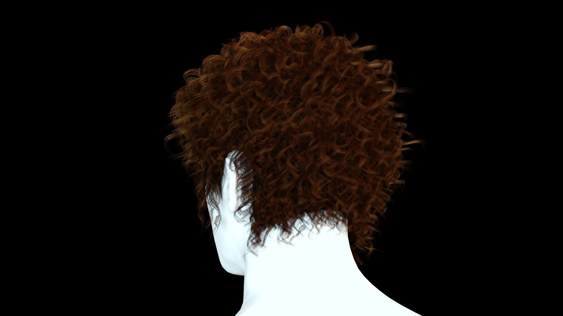 Realistic Hair man afro Low-poly 3D model_5