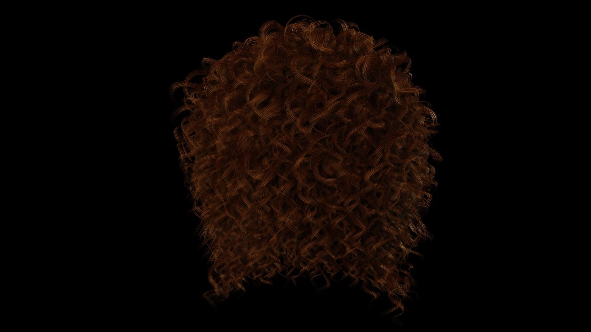 Realistic Hair man afro Low-poly 3D model_9