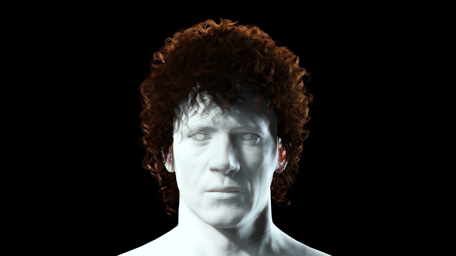 Realistic Hair man afro Low-poly 3D model_2