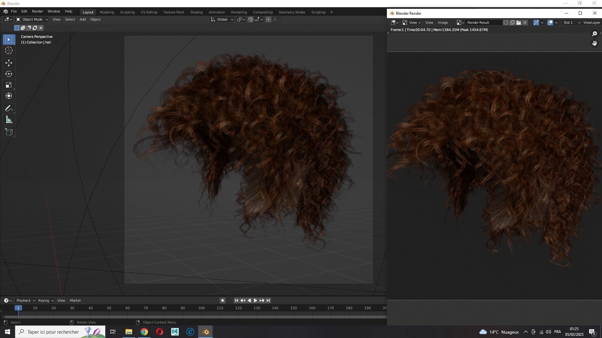 Realistic Hair man afro Low-poly 3D model_14