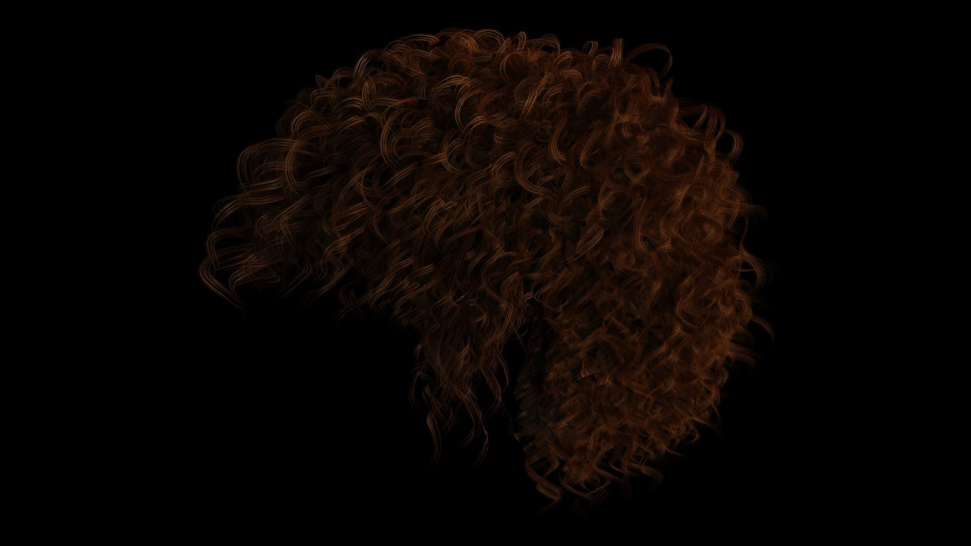 Realistic Hair man afro Low-poly 3D model_8