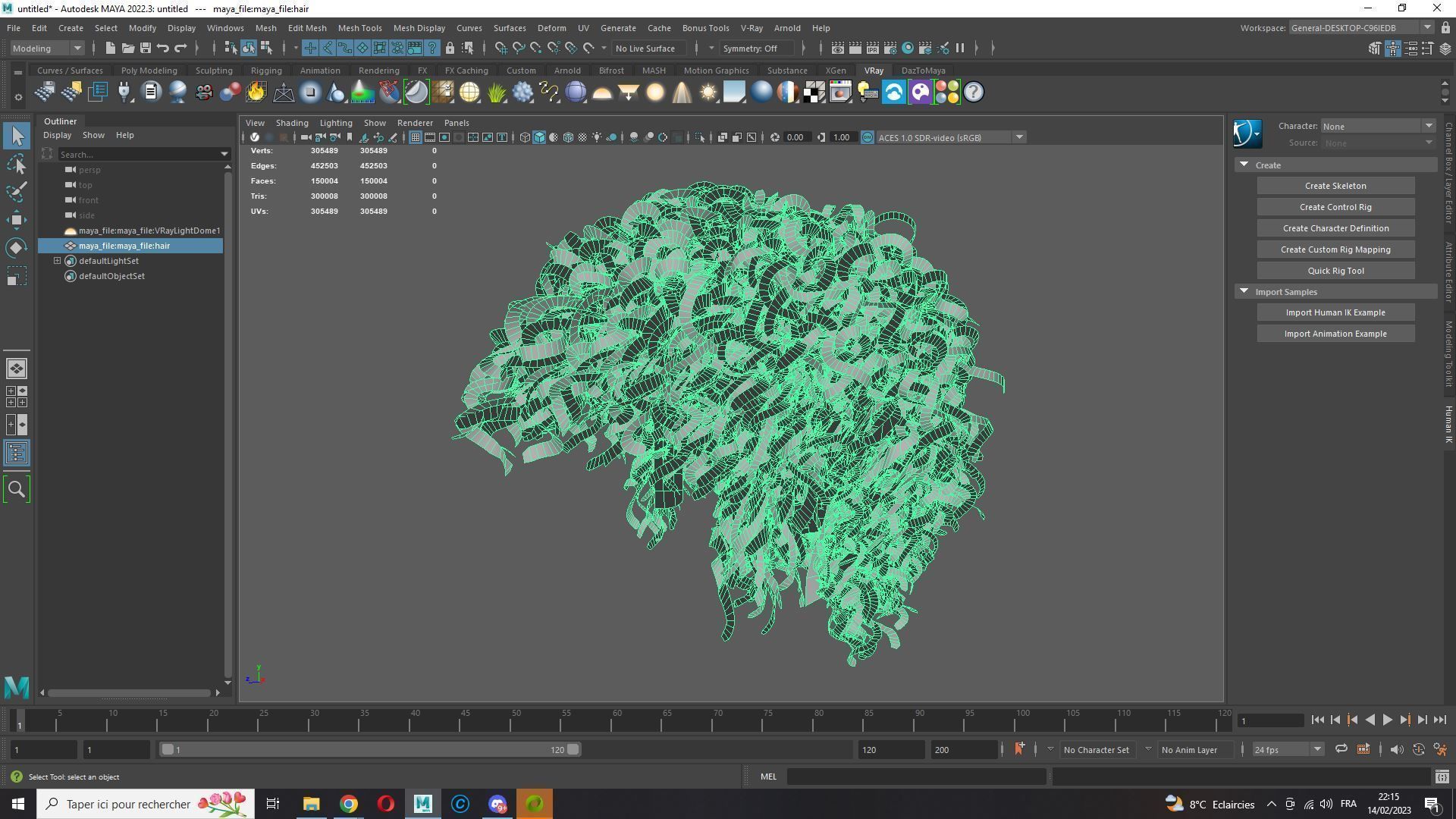 Realistic Hair man afro Low-poly 3D model_20