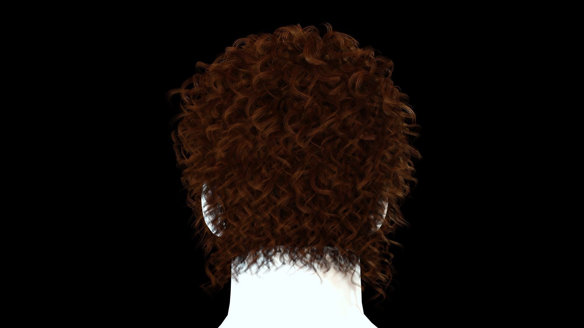 Realistic Hair man afro Low-poly 3D model_6