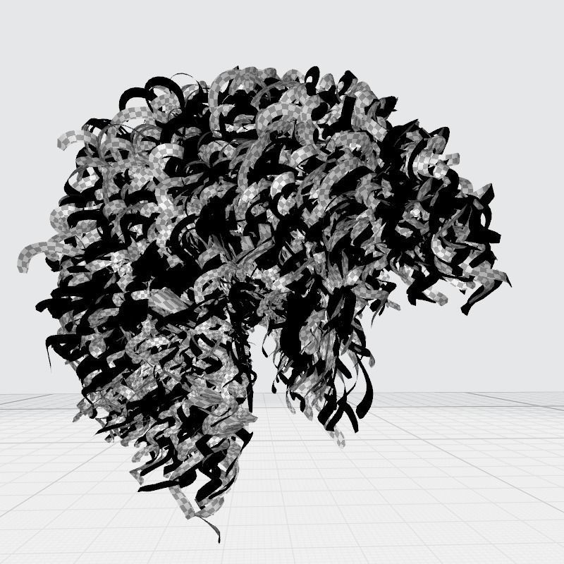 Realistic Hair man afro Low-poly 3D model_28