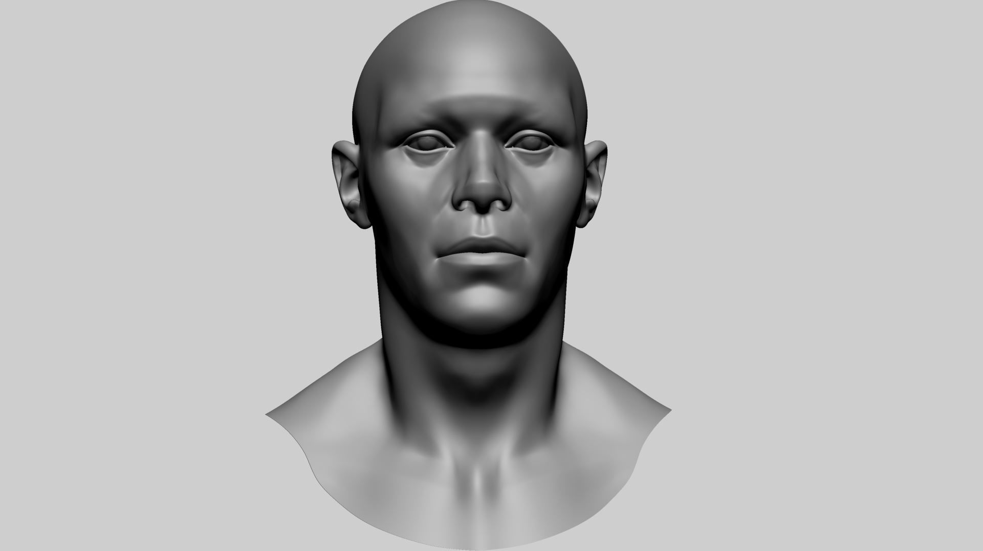 Base Male Head H 3D model_1