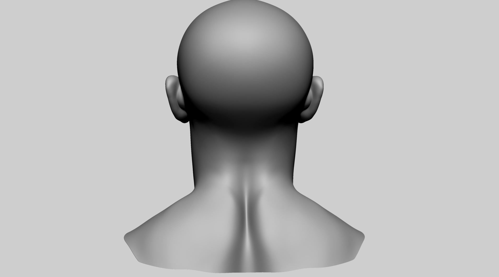 Base Male Head H 3D model_7