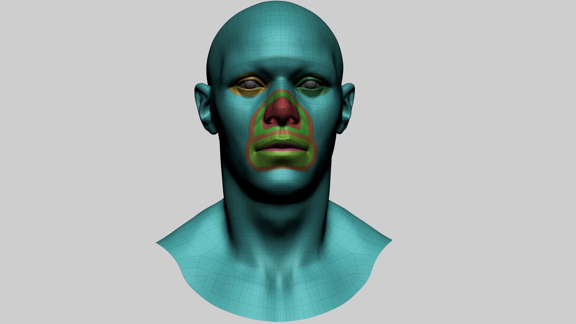 Base Male Head H 3D model_2