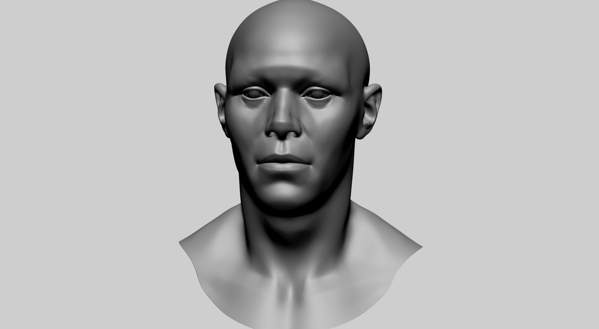 Base Male Head H 3D model_9