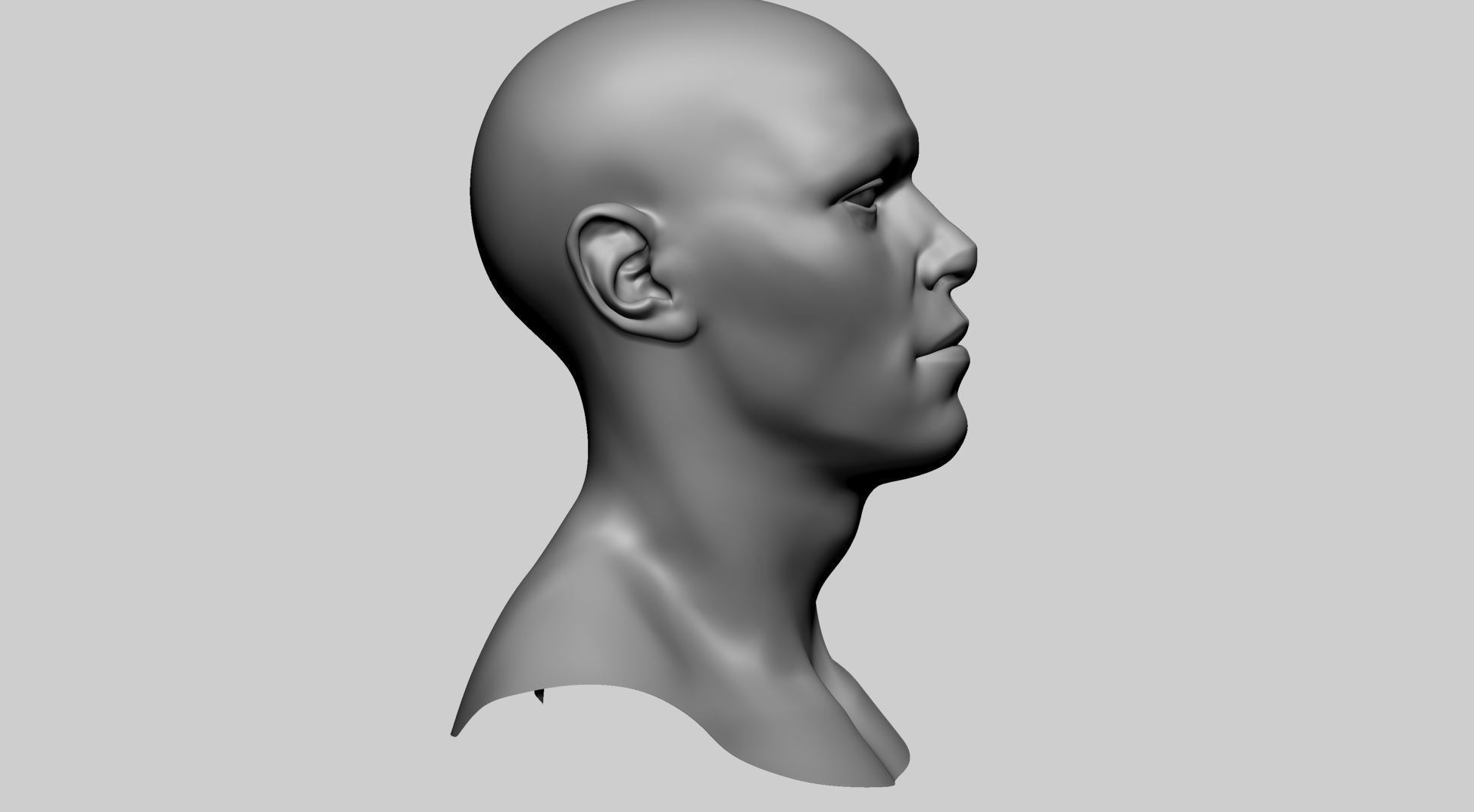 Base Male Head H 3D model_5